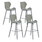 Industrial Indoor Bar-stool Leather Footrest Bucket Black Base Bar and Counter Stool
