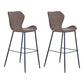 Industrial Indoor Bar-stool Leather Footrest Bucket Black Base Bar and Counter Stool