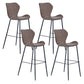 Industrial Indoor Bar-stool Leather Footrest Bucket Black Base Bar and Counter Stool