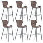 Industrial Indoor Bar-stool Leather Footrest Bucket Black Base Bar and Counter Stool