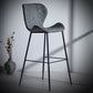 Industrial Indoor Bar-stool Leather Footrest Bucket Black Base Bar and Counter Stool