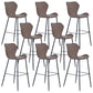 Industrial Indoor Bar-stool Leather Footrest Bucket Black Base Bar and Counter Stool