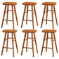 Contemporary Backless Footrest Stool Contoured Pine Solid Wood Bar Stool Brown 6 Piece Set Counter Stool(26"H) Clearhalo 'Bar Furniture' 'Bar Stools' 'bar_stools' 'furn' 'furn_bar_stools' 'Furniture' 'Kitchen & Dining Furniture' 6076188