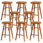 Contemporary Backless Footrest Stool Contoured Pine Solid Wood Bar Stool Brown 8 Piece Set Counter Stool(26"H) Clearhalo 'Bar Furniture' 'Bar Stools' 'bar_stools' 'furn' 'furn_bar_stools' 'Furniture' 'Kitchen & Dining Furniture' 6076190