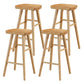 Contemporary Backless Footrest Stool Contoured Pine Solid Wood Bar Stool Wood 4 Piece Set Bar Stool(30"H) Clearhalo 'Bar Furniture' 'Bar Stools' 'bar_stools' 'furn' 'furn_bar_stools' 'Furniture' 'Kitchen & Dining Furniture' 6076218