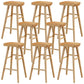 Contemporary Backless Footrest Stool Contoured Pine Solid Wood Bar Stool Wood 8 Piece Set Bar Stool(30"H) Clearhalo 'Bar Furniture' 'Bar Stools' 'bar_stools' 'furn' 'furn_bar_stools' 'Furniture' 'Kitchen & Dining Furniture' 6076220