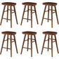 Contemporary Backless Footrest Stool Contoured Pine Solid Wood Bar Stool Walnut 6 Piece Set Counter Stool(26"H) Clearhalo 'Bar Furniture' 'Bar Stools' 'bar_stools' 'furn' 'furn_bar_stools' 'Furniture' 'Kitchen & Dining Furniture' 6076229
