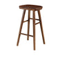 Contemporary Backless Footrest Stool Contoured Pine Solid Wood Bar Stool Walnut 1 Piece Bar Stool(30"H) Clearhalo 'Bar Furniture' 'Bar Stools' 'bar_stools' 'furn' 'furn_bar_stools' 'Furniture' 'Kitchen & Dining Furniture' 6076231
