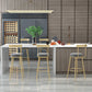Glam Round Counter Height Stools Grey and Gold Footrest Upholstered Counter Bar Stool Clearhalo 'Bar Furniture' 'Bar Stools' 'bar_stools' 'furn' 'furn_bar_stools' 'Furniture' 'Kitchen & Dining Furniture' 6076246