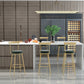 Glam Round Counter Height Stools Grey and Gold Footrest Upholstered Counter Bar Stool Clearhalo 'Bar Furniture' 'Bar Stools' 'bar_stools' 'furn' 'furn_bar_stools' 'Furniture' 'Kitchen & Dining Furniture' 6076249