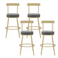 Glam Round Counter Height Stools Grey and Gold Footrest Upholstered Counter Bar Stool 4 Piece Set Clearhalo 'Bar Furniture' 'Bar Stools' 'bar_stools' 'furn' 'furn_bar_stools' 'Furniture' 'Kitchen & Dining Furniture' 6076257