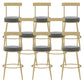 Glam Round Counter Height Stools Grey and Gold Footrest Upholstered Counter Bar Stool 8 Piece Set Clearhalo 'Bar Furniture' 'Bar Stools' 'bar_stools' 'furn' 'furn_bar_stools' 'Furniture' 'Kitchen & Dining Furniture' 6076261