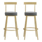 Glam Round Counter Height Stools Grey and Gold Footrest Upholstered Counter Bar Stool 2 Piece Set Clearhalo 'Bar Furniture' 'Bar Stools' 'bar_stools' 'furn' 'furn_bar_stools' 'Furniture' 'Kitchen & Dining Furniture' 6076264