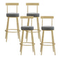 Glam Round Counter Height Stools Grey and Gold Footrest Upholstered Counter Bar Stool 4 Piece Set Clearhalo 'Bar Furniture' 'Bar Stools' 'bar_stools' 'furn' 'furn_bar_stools' 'Furniture' 'Kitchen & Dining Furniture' 6076265