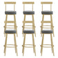 Glam Round Counter Height Stools Grey and Gold Footrest Upholstered Counter Bar Stool 6 Piece Set Clearhalo 'Bar Furniture' 'Bar Stools' 'bar_stools' 'furn' 'furn_bar_stools' 'Furniture' 'Kitchen & Dining Furniture' 6076267