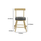 Glam Round Counter Height Stools Grey and Gold Footrest Upholstered Counter Bar Stool Clearhalo 'Bar Furniture' 'Bar Stools' 'bar_stools' 'furn' 'furn_bar_stools' 'Furniture' 'Kitchen & Dining Furniture' 6076274