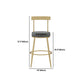 Glam Round Counter Height Stools Grey and Gold Footrest Upholstered Counter Bar Stool Clearhalo 'Bar Furniture' 'Bar Stools' 'bar_stools' 'furn' 'furn_bar_stools' 'Furniture' 'Kitchen & Dining Furniture' 6076276