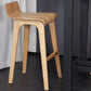 Modern Armless Backrest Counter Stool Wood Bar Stool with Footrest