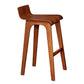 Modern Armless Backrest Counter Stool Wood Bar Stool with Footrest