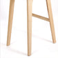 Modern Armless Backrest Counter Stool Wood Bar Stool with Footrest