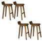 Modern Armless Backrest Counter Stool Wood Bar Stool with Footrest
