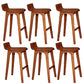 Modern Armless Backrest Counter Stool Wood Bar Stool with Footrest