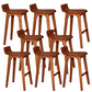 Modern Armless Backrest Counter Stool Wood Bar Stool with Footrest