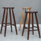 Modern Round Counter Bar Stool Wood Backless Bar Stool with Footrest