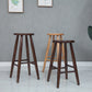 Modern Round Counter Bar Stool Wood Backless Bar Stool with Footrest
