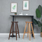 Modern Round Counter Bar Stool Wood Backless Bar Stool with Footrest