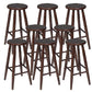 Modern Round Counter Bar Stool Wood Backless Bar Stool with Footrest