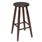 Modern Round Counter Bar Stool Wood Backless Bar Stool with Footrest