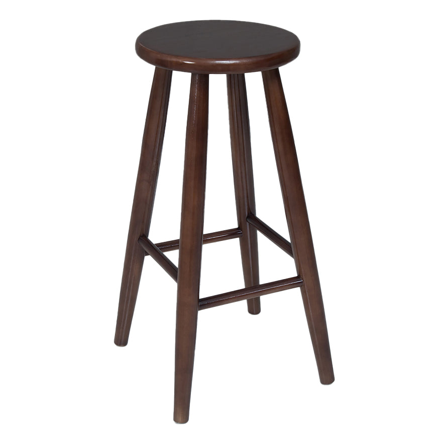 Modern Round Counter Bar Stool Wood Backless Bar Stool with Footrest