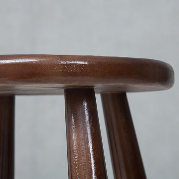 Modern Round Counter Bar Stool Wood Backless Bar Stool with Footrest