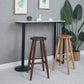 Modern Round Counter Bar Stool Wood Backless Bar Stool with Footrest