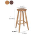 Modern Round Counter Bar Stool Wood Backless Bar Stool with Footrest