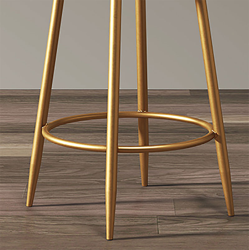 Nordic Backrest Armless Counter Stool Iron Cafe Bar Stool with  Pedal and Cushion