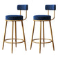 Nordic Backrest Armless Counter Stool Iron Cafe Bar Stool with  Pedal and Cushion