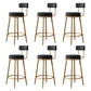 Nordic Backrest Armless Counter Stool Iron Cafe Bar Stool with  Pedal and Cushion