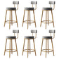 Nordic Backrest Armless Counter Stool Iron Cafe Bar Stool with  Pedal and Cushion