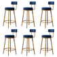 Nordic Backrest Armless Counter Stool Iron Cafe Bar Stool with  Pedal and Cushion