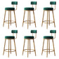 Nordic Backrest Armless Counter Stool Iron Cafe Bar Stool with  Pedal and Cushion