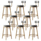 Nordic Backrest Armless Counter Stool Iron Cafe Bar Stool with  Pedal and Cushion