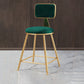 Glam Armless Backrest Counter Stool Iron Dining Room Bar Stool with Cushion