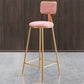 Glam Armless Backrest Counter Stool Iron Dining Room Bar Stool with Cushion