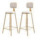 Glam Armless Backrest Counter Stool Iron Dining Room Bar Stool with Cushion