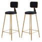 Glam Armless Backrest Counter Stool Iron Dining Room Bar Stool with Cushion