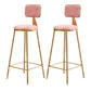 Glam Armless Backrest Counter Stool Iron Dining Room Bar Stool with Cushion