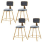Glam Armless Backrest Counter Stool Iron Dining Room Bar Stool with Cushion
