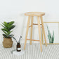 Modern Armless Backless Counter Stool Pine Wood Bar Stool with Pedal